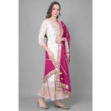 Purple velvet Gotta Patti dupatta, festive women's wear, 2.25-2.50 mtr length