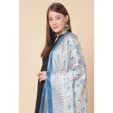 Art Silk Printed Turquoise Dupatta (2.25-2.50m), vibrant pattern for casual women's wear