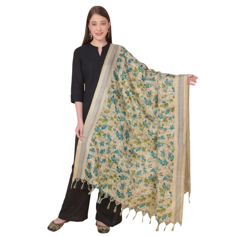 Art Silk printed gold dupatta for women, casual occasion wear, 2.25-2.50m length