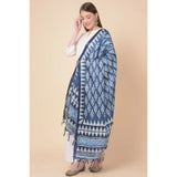 Blue Art Silk Printed Dupatta for Women, 2.25-2.50m length, casual occasion