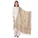 White art silk printed dupatta, intricate design for casual occasions, length 2.25 to 2.50 mtr