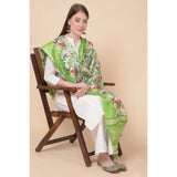 Light green art silk dupatta for women, printed pattern, length 2.25-2.50m for casual occasions
