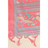 Art Silk pink dupatta for women (2.25-2.50mtr), printed design for casual occasions