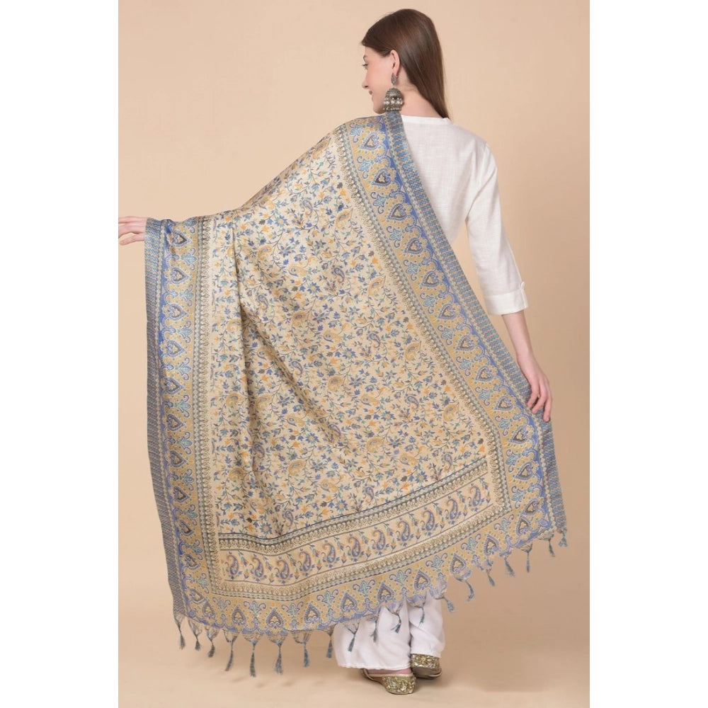 Art silk printed grey dupatta for women's casual wear, 2.25-2.50m length