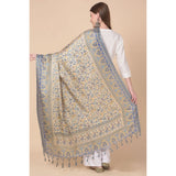 Art silk printed grey dupatta for women's casual wear, 2.25-2.50m length