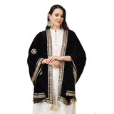 Black velvet Gotta Patti dupatta for festive occasions, 2.25-2.50m length