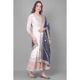 Grey velvet Gotta Patti dupatta for women's festive wear, 2.25-2.50m length