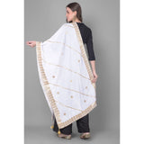 Off white velvet Gotta Patti dupatta for women's festive attire, 2.25 to 2.50 mtr length