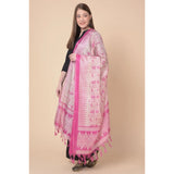 Art silk printed pink dupatta for women, length 2.25-2.50m, suitable for casual occasions