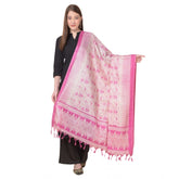 Art Silk Pink Dupatta (2.25-2.50m), vibrant printed design for casual occasions, women's fashion accessory on display