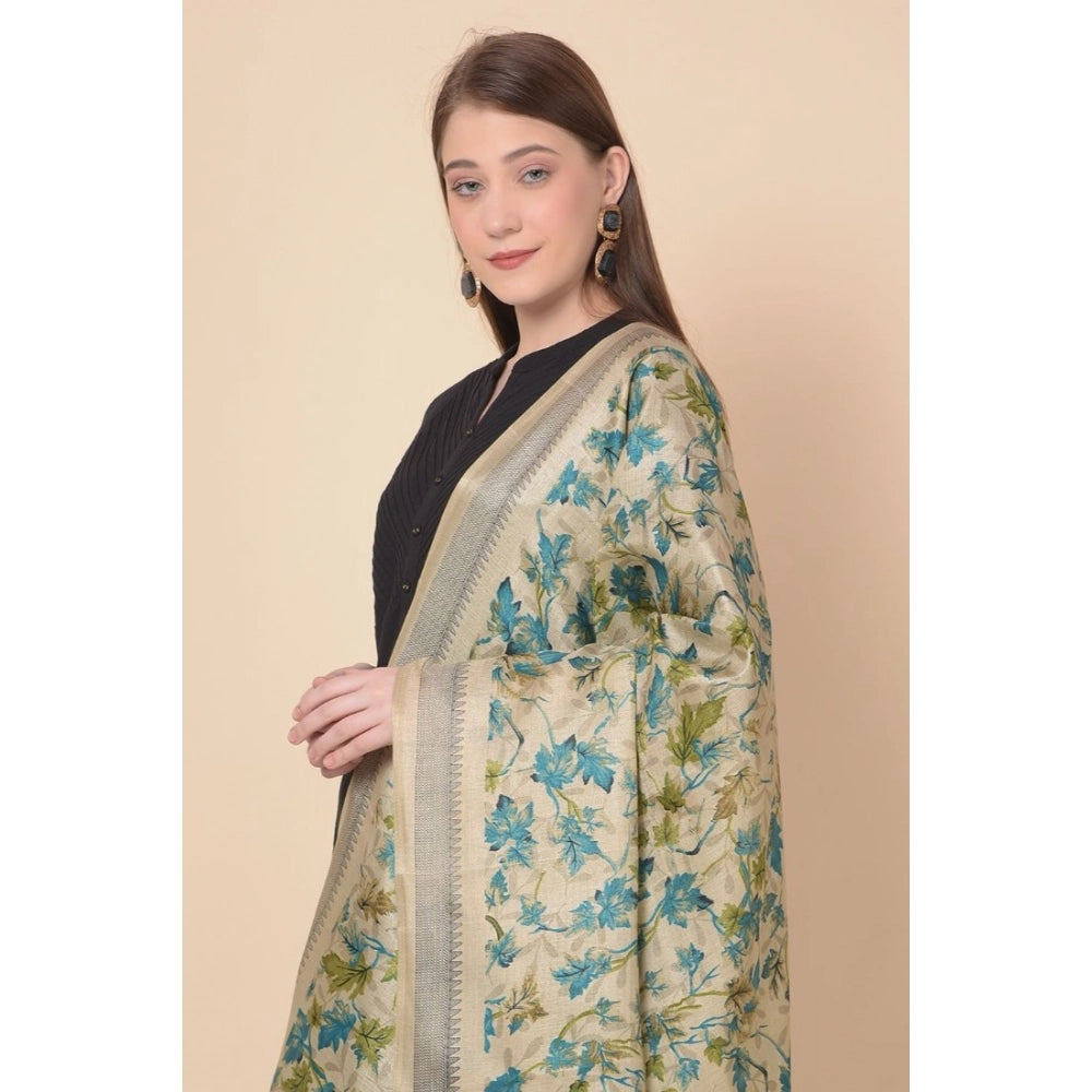 Art silk printed gold dupatta for women, length 2.25-2.50mtr suitable for casual occasions