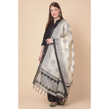 Art Silk printed black dupatta for women, 2.25-2.50 mtr length for casual occasions