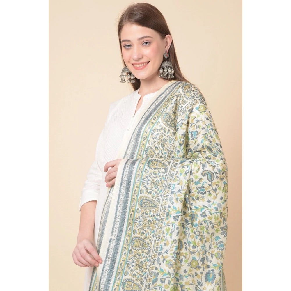 Off-white art silk printed dupatta for women, casual occasion, 2.25m to 2.50m length