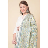 Off-white art silk printed dupatta for women, casual occasion, 2.25m to 2.50m length