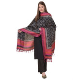 Art silk printed black dupatta for women's casual wear, 2.25-2.50m length