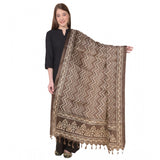 Art silk brown printed dupatta for women, 2.25-2.50m length for casual occasions