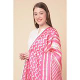 Art Silk printed pink dupatta (2.25-2.50 mtr), perfect for casual occasions for women