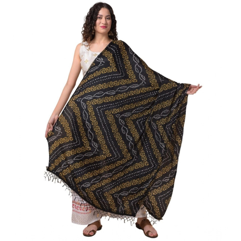 Multicolor Chanderi printed dupatta, vibrant pattern, 2.25-2.50m length for casual wear events