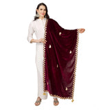 Purple velvet Gotta Patti dupatta (2.25-2.50m), festive women's wear accessory