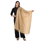 Gold Chanderi solid dupatta for festive occasions, length 2.25-2.50mtr