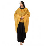 Women's Cotton Embroidered Dupatta (Yellow, Length: 2.25 to 2.50 Mtr)