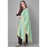 Sea Green Velvet Gotta Patti Dupatta for festive occasions, 2.25-2.50 mtr length