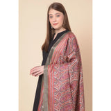 Art Silk grey printed dupatta for women, length 2.25-2.50m, suitable for casual occasions