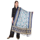 Art silk printed blue dupatta, vibrant design for casual wear, length 2.25-2.50mtr