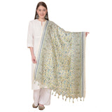 Off-white art silk printed dupatta for women's casual wear, 2.25 to 2.50 mtr length