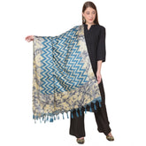 Blue Art Silk Printed Dupatta, length 2.25-2.50m for casual occasions