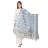 Art Silk Printed Grey Dupatta (2.25-2.50 mtr), vibrant pattern for casual occasions, women's fashion accessory
