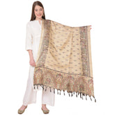Art silk printed gold dupatta for women, casual occasion, length 2.25-2.50 mtr