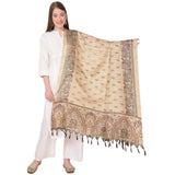 Art silk printed gold dupatta for women, casual occasion, length 2.25-2.50 mtr