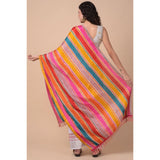 Multicolor Chanderi printed dupatta for women, length 2.25-2.50m, suitable for casual events