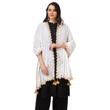 White velvet Gotta Patti dupatta for festive occasions, 2.25-2.50m length