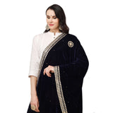 Blue Velvet Gotta Patti Dupatta (2.25-2.50mtr), perfect for festive occasions
