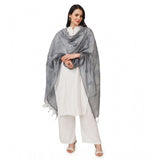 Grey embroidered cotton dupatta for women, festive occasion wear (length 2.25-2.50 mtr)