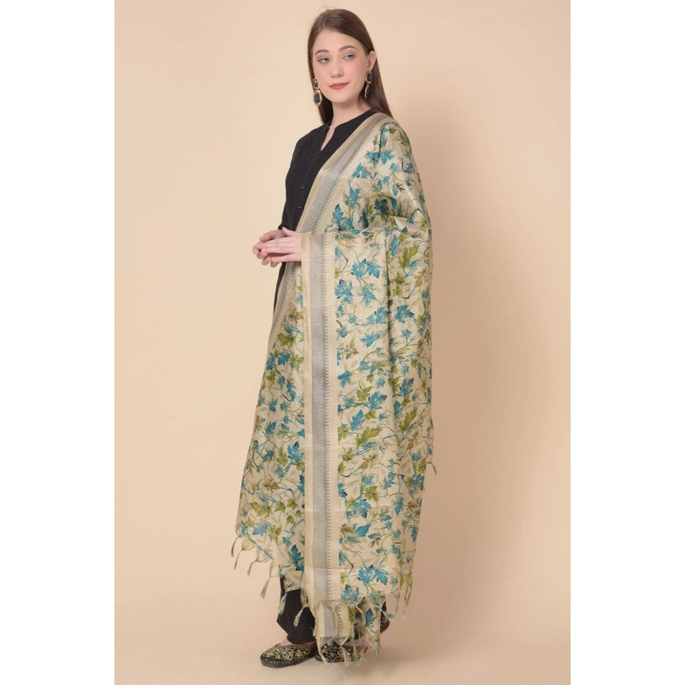 Art silk printed gold dupatta for women, vibrant design, casual occasion wear, 2.25 to 2.50 mtr length