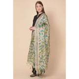 Art silk printed gold dupatta for women, vibrant design, casual occasion wear, 2.25 to 2.50 mtr length
