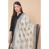 Women's Art Silk Printed Dupatta (Black, Length: 2.25 to 2.50 Mtr)