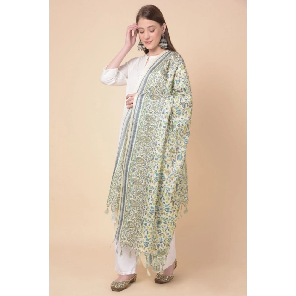 Art silk printed dupatta off white, vibrant pattern for casual occasions, length 2.25-2.50mtr