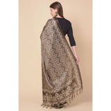 Brown art silk printed dupatta for casual occasions, 2.25-2.50 mtr length