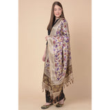 Gold art silk printed dupatta for casual occasions, length 2.25-2.50mtr