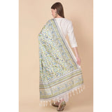 Art silk printed grey dupatta for women, 2.25 to 2.50 mtr length for casual occasions, may appear slightly different due to lighting and screens