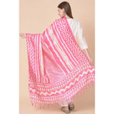 Art Silk printed pink dupatta for women, length 2.25-2.50mtr, suitable for casual occasions