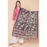 Art silk printed black dupatta for women, 2.25-2.50mtr length, perfect for casual occasions