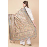 Light brown art silk printed dupatta for casual occasions, length 2.25-2.50 mtr