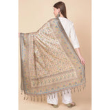 Light brown art silk printed dupatta for casual occasions, length 2.25-2.50mtr