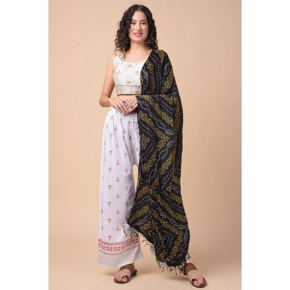 Multicolor Chanderi printed dupatta for women, length 2.25-2.50m, suitable for casual occasions