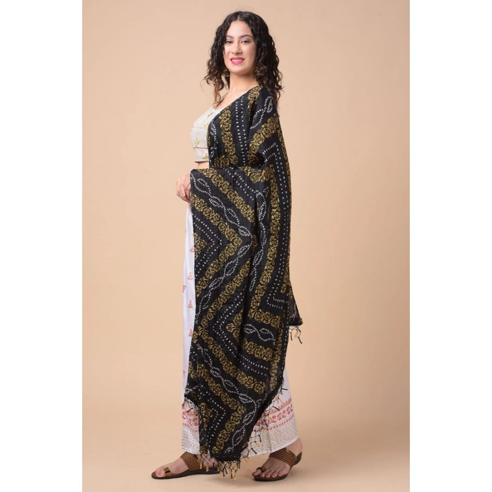 Multicolor Chanderi Printed Dupatta for women (2.25-2.50m), vibrant traditional pattern, casual occasion wear